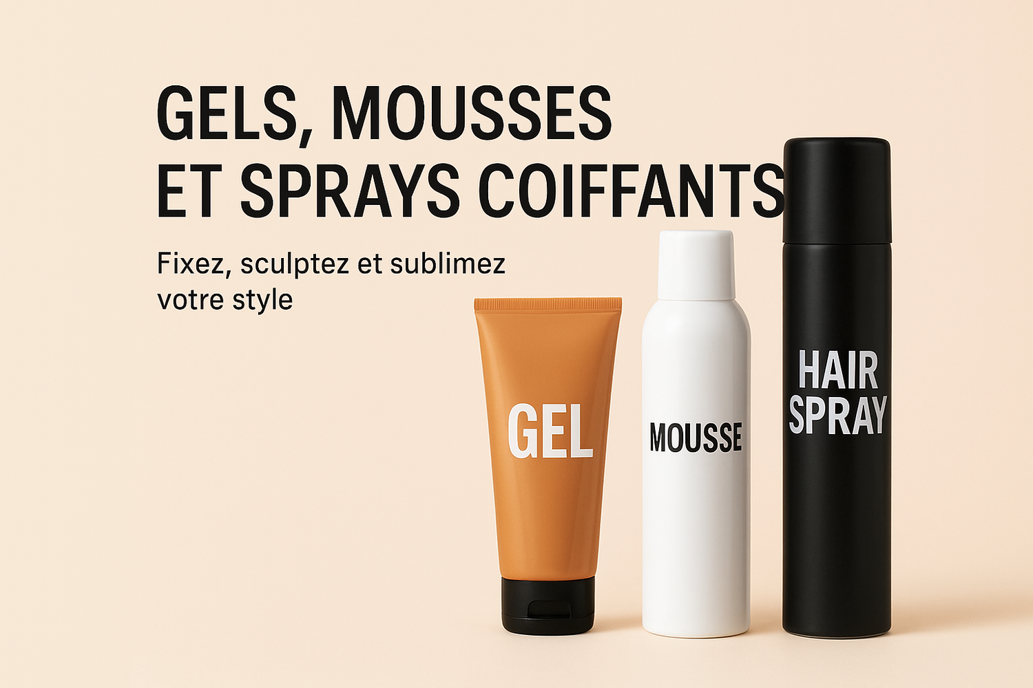 Gels, mousses et sprays coiffants
