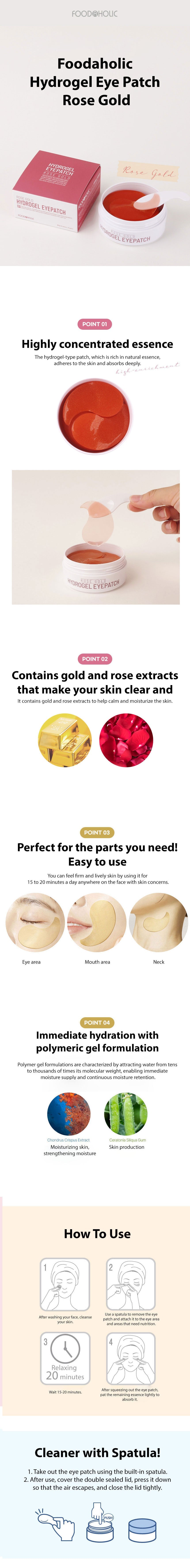 Foodaholic Hydrogel Eye Patch 60pcs - Rose Gold-1